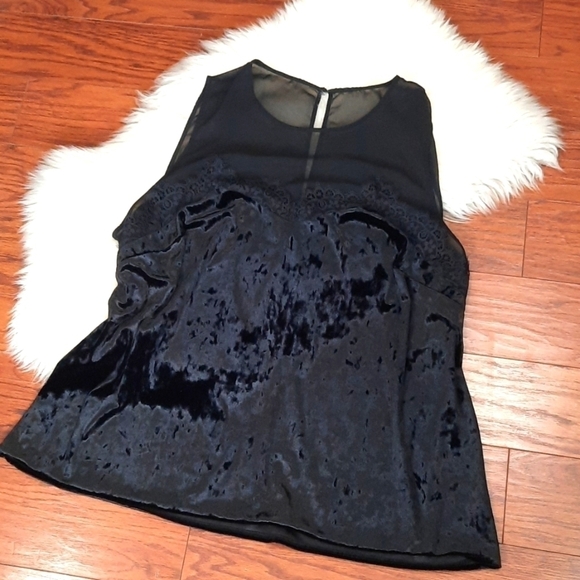 Lane Bryant Black Lace Front TankTop - Picture 1 of 6